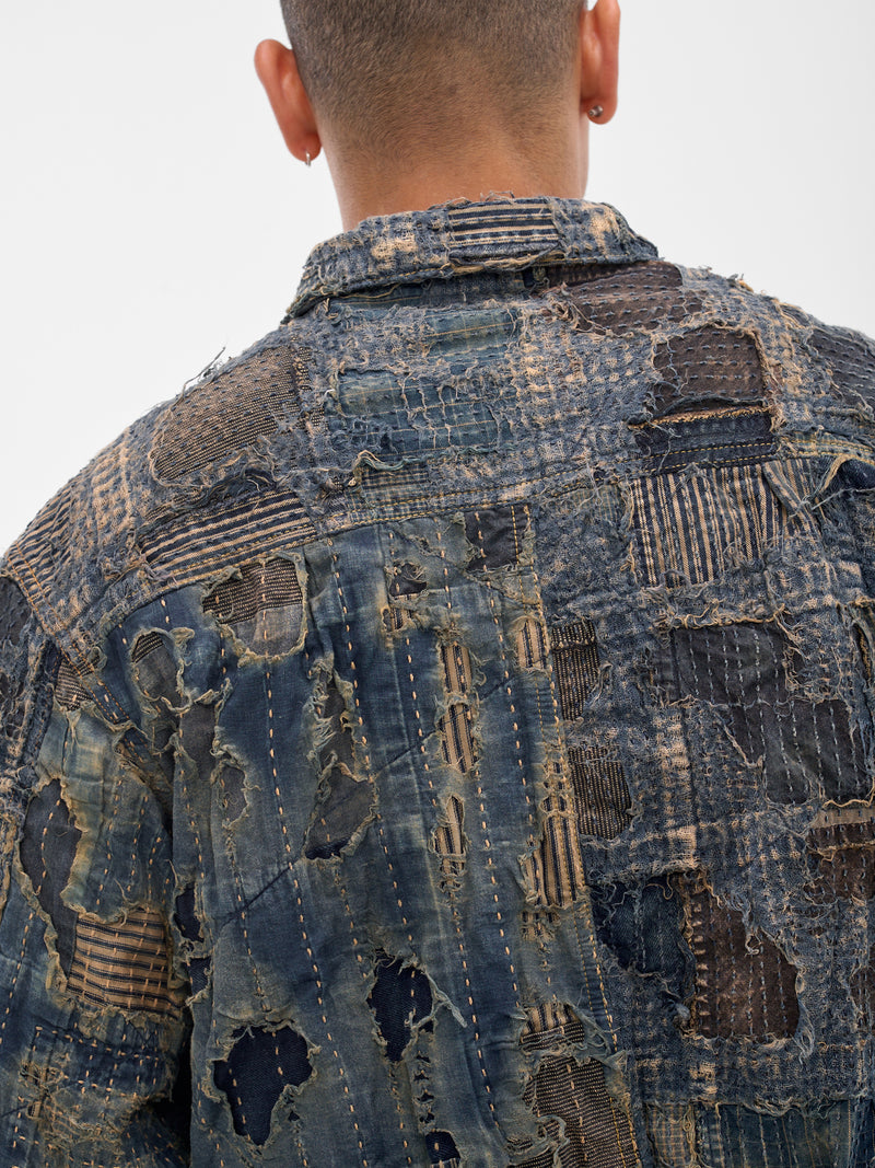 Indigo Boro Patchwork Trucker Jacket (EK-1549LJA-IDG-INDIGO)