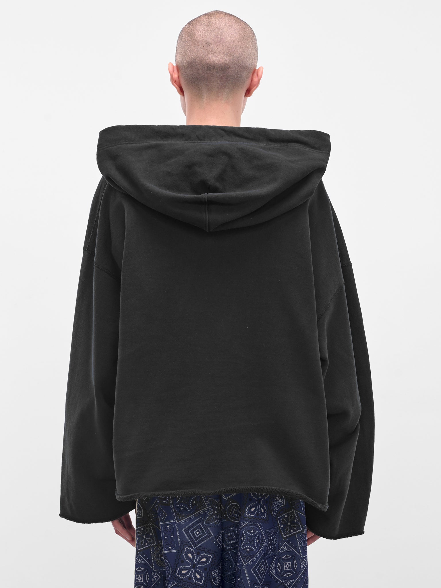 Black Feather Drawstring Catfish Hoodie (EK-1737LC-BLK-BLACK)