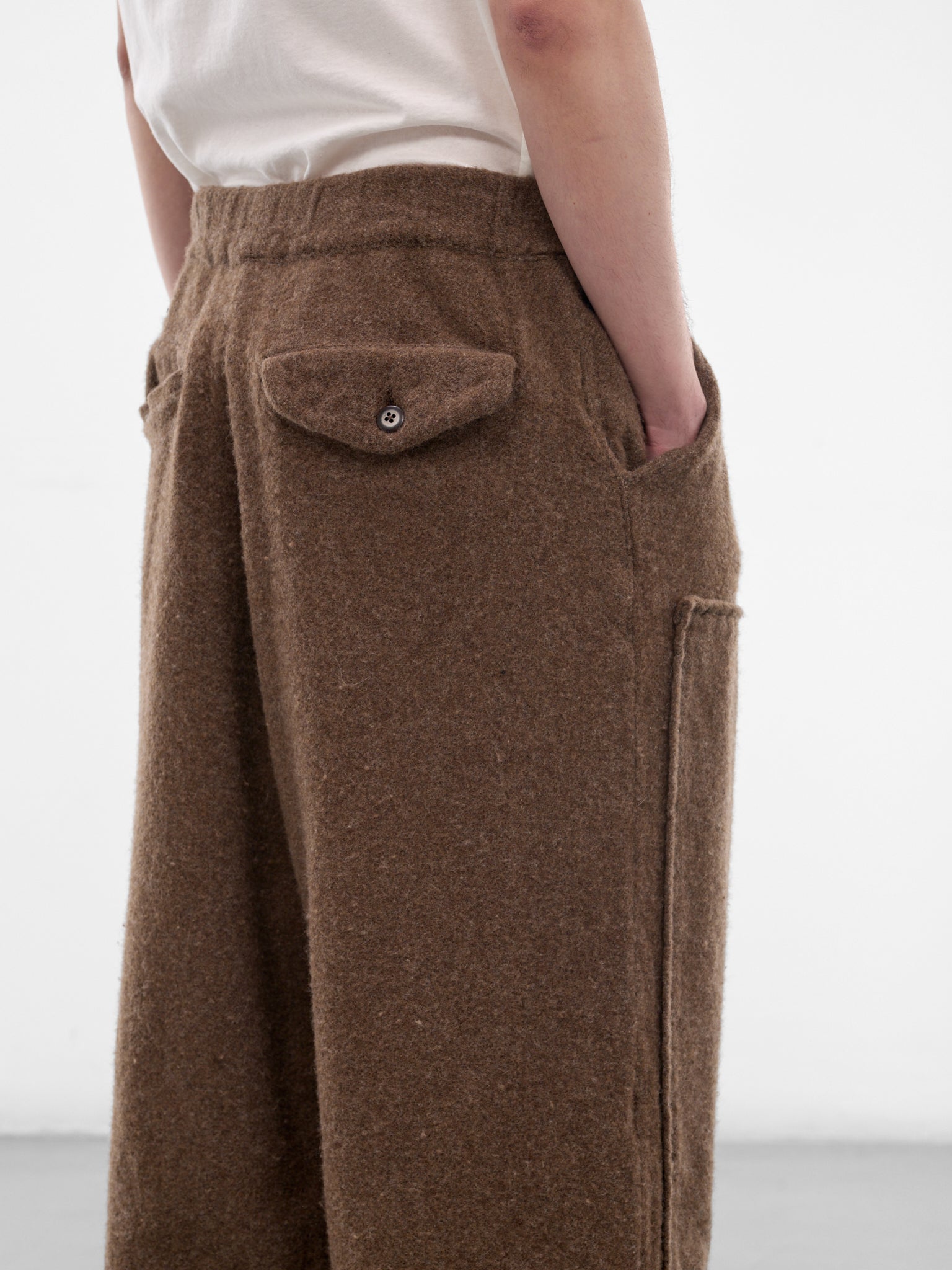 Brown Drawstring Knee Paneled Trousers (EK-1852LP-BROWN)