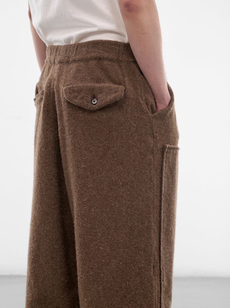 Brown Drawstring Knee Paneled Trousers (EK-1852LP-BROWN)