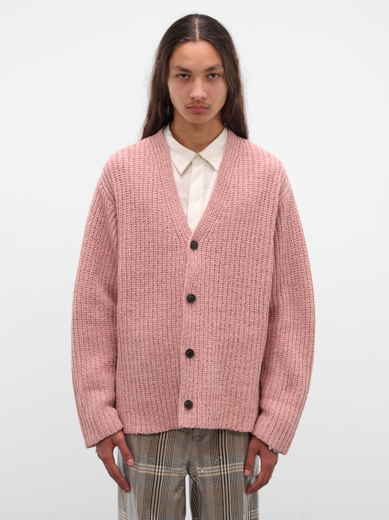 Eldar Pink Chenille Knit Cardigan (ELDAR-M25KN7045-DUSTY-PINK)