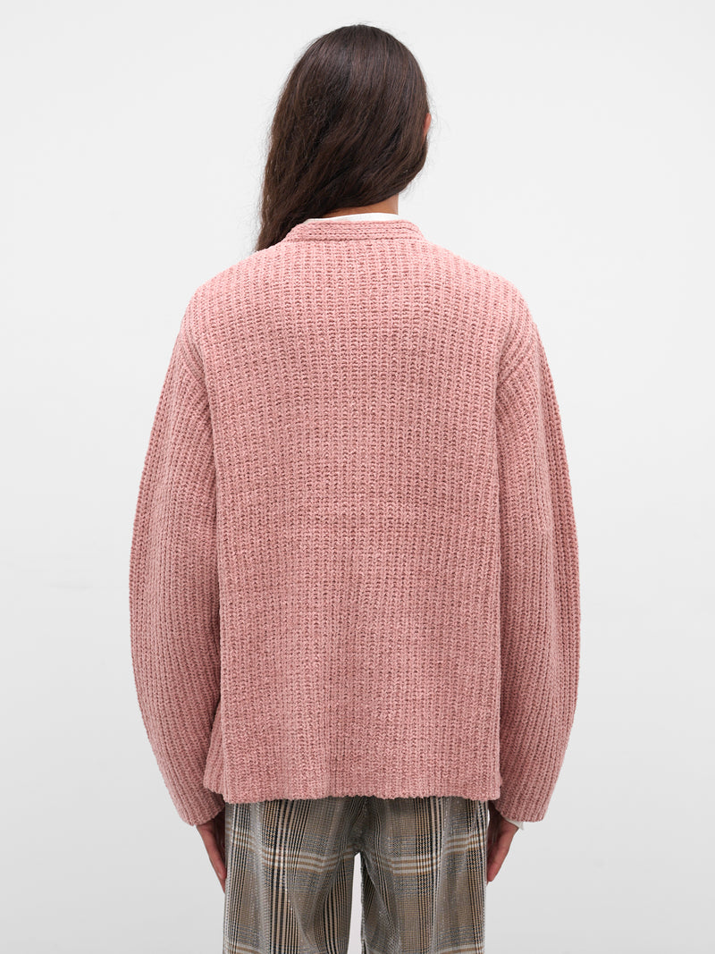 Eldar Pink Chenille Knit Cardigan (ELDAR-M25KN7045-DUSTY-PINK)