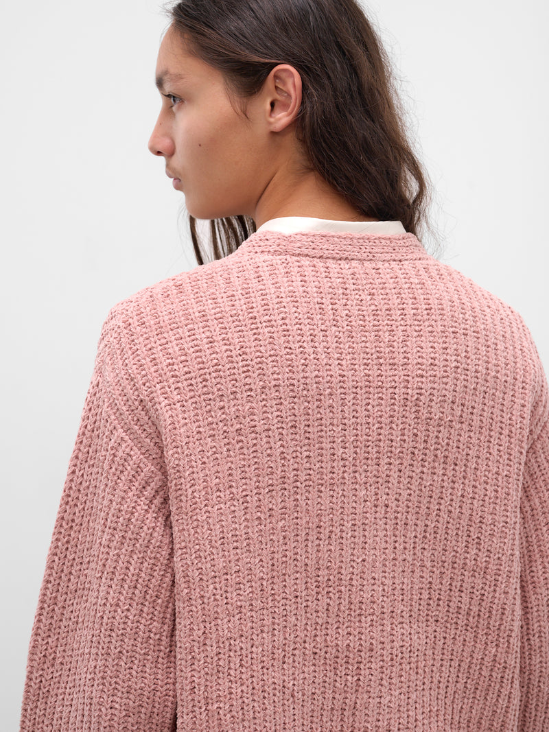 Eldar Pink Chenille Knit Cardigan (ELDAR-M25KN7045-DUSTY-PINK)