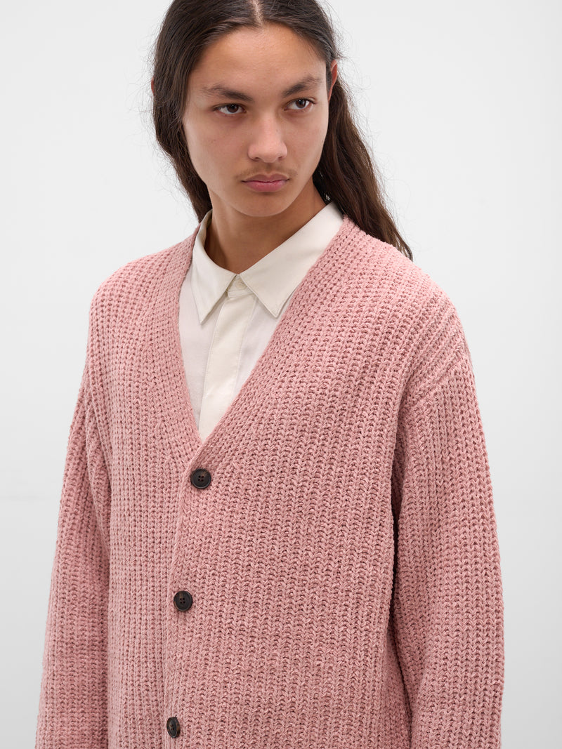 Eldar Pink Chenille Knit Cardigan (ELDAR-M25KN7045-DUSTY-PINK)