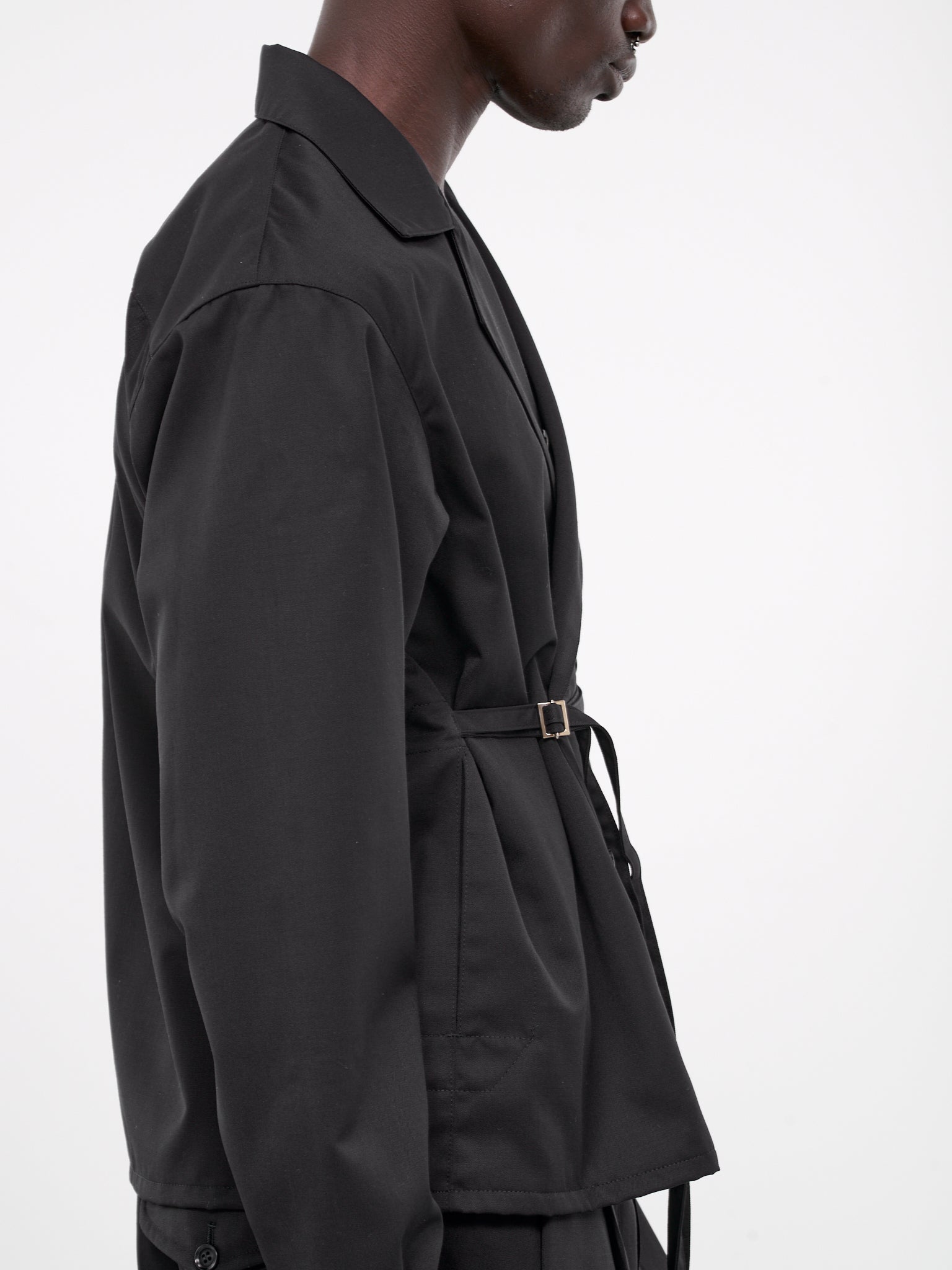 Belted Double-Breasted Jacket (EM-JK-M02-BLACK)