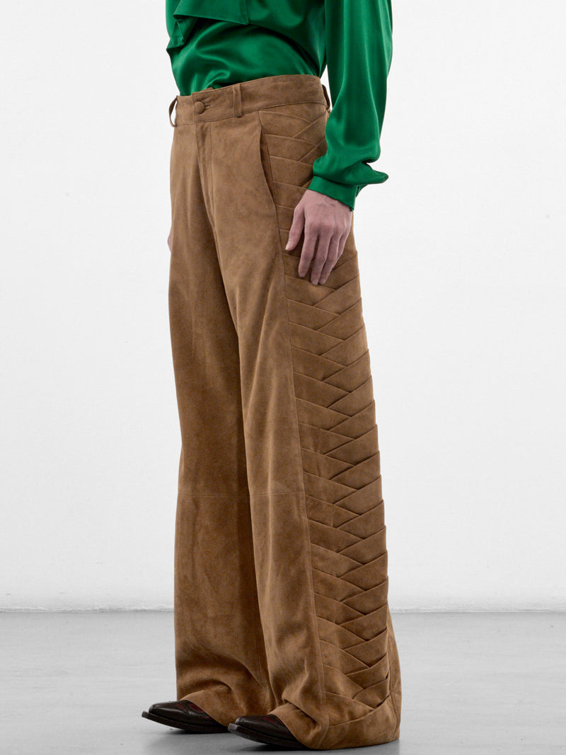 Encuentros Beige Suede Pants (ENCUENTROS-PANTS-SUEDE-BEIGE)