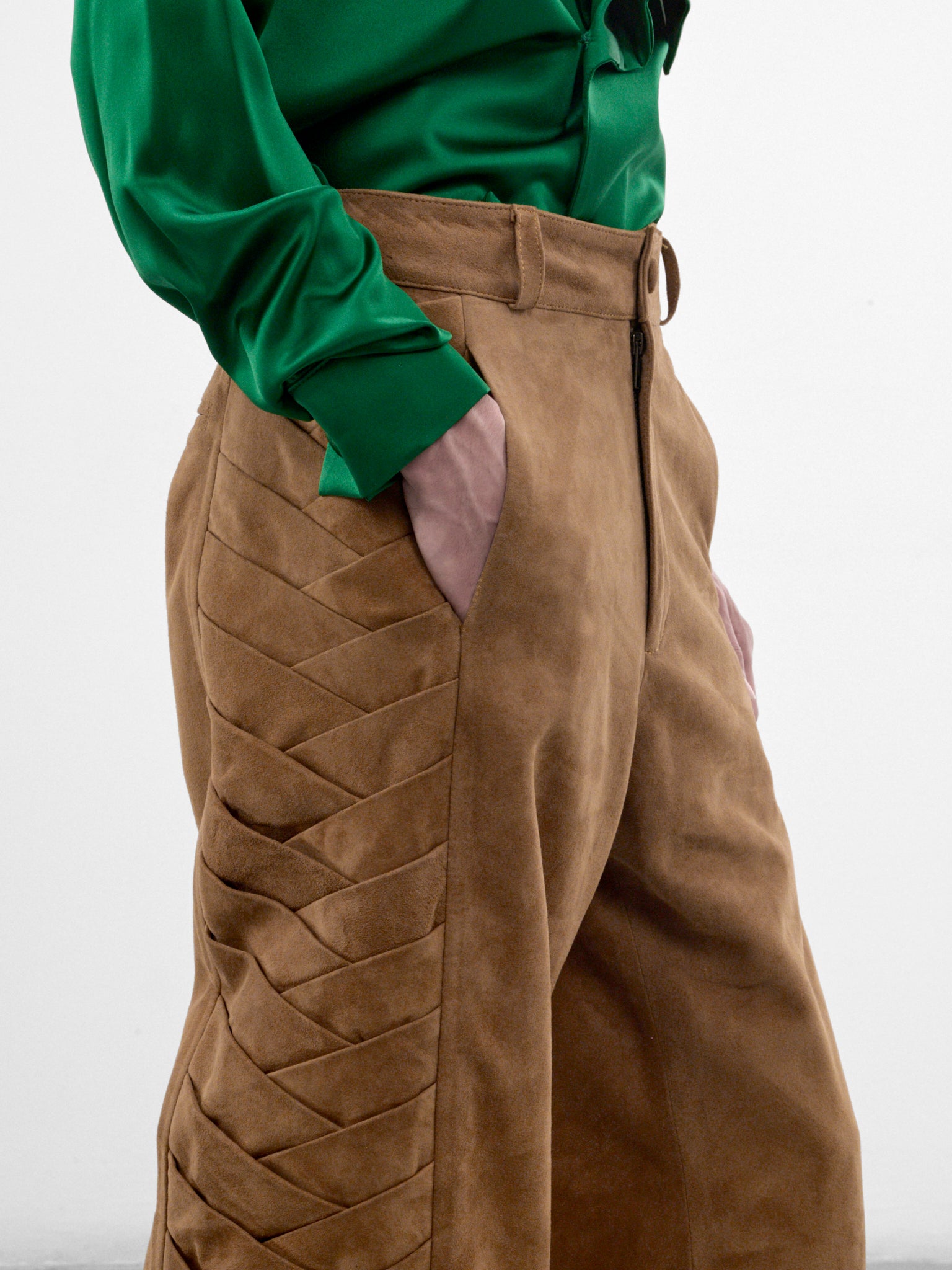 Encuentros Beige Suede Pants (ENCUENTROS-PANTS-SUEDE-BEIGE)