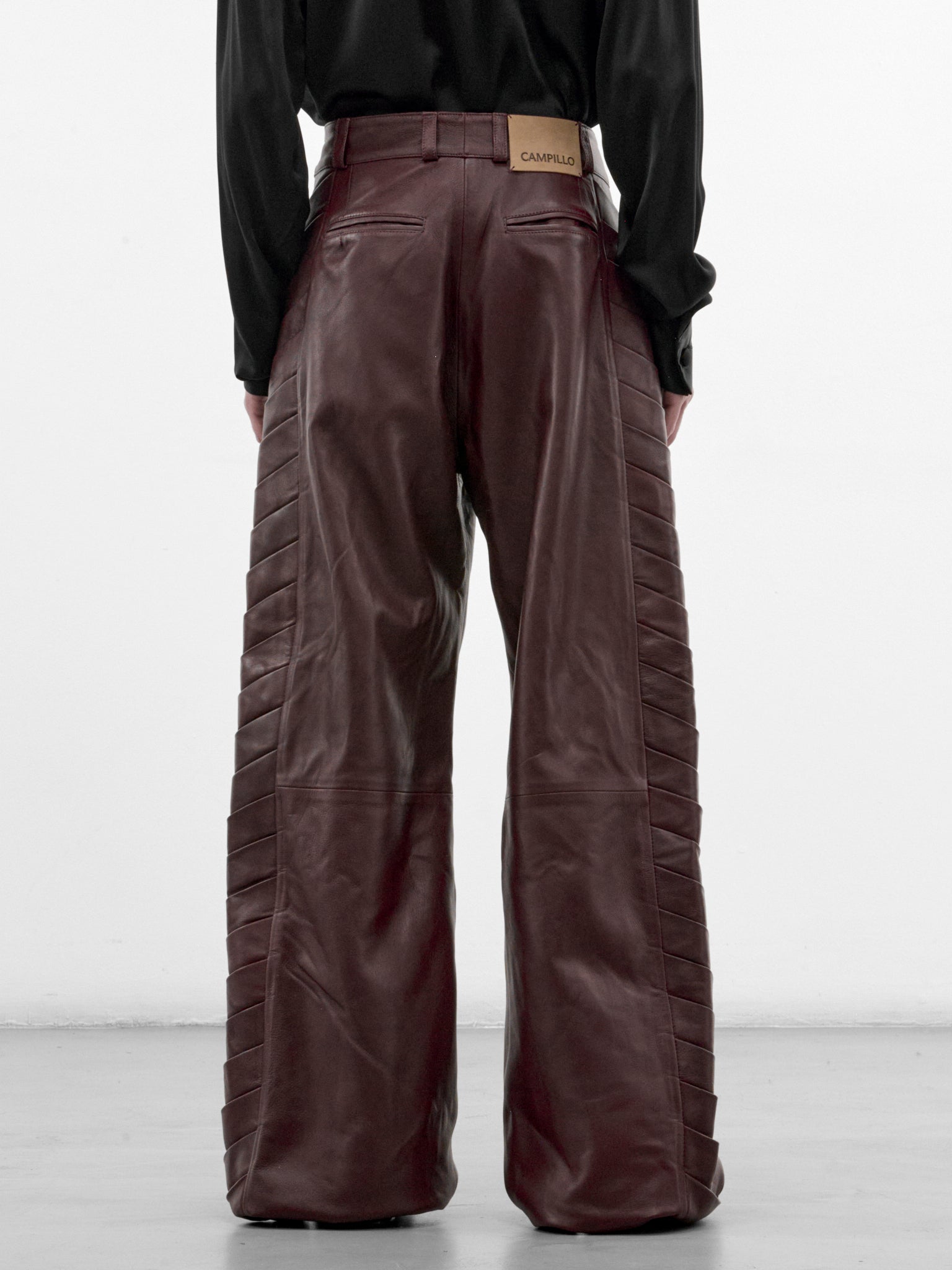 Encuentros Burgundy Leather Pants (ENCUENTROS-PANTS-BURGUNDY)