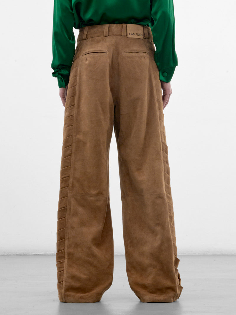 Encuentros Beige Suede Pants (ENCUENTROS-PANTS-SUEDE-BEIGE)