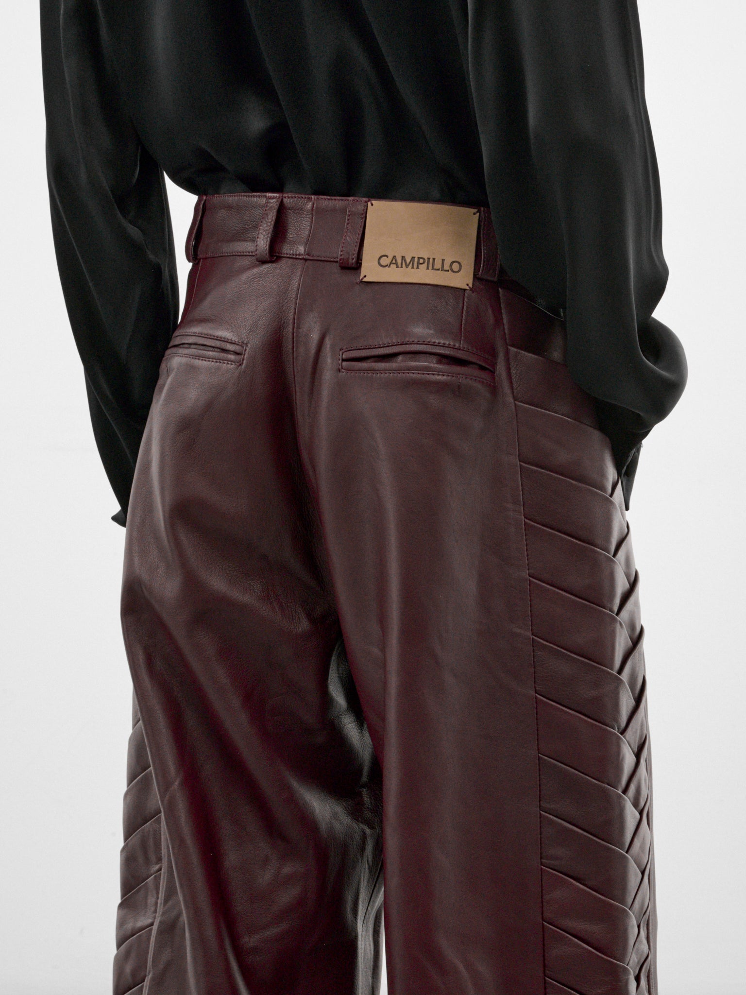 Encuentros Burgundy Leather Pants (ENCUENTROS-PANTS-BURGUNDY)