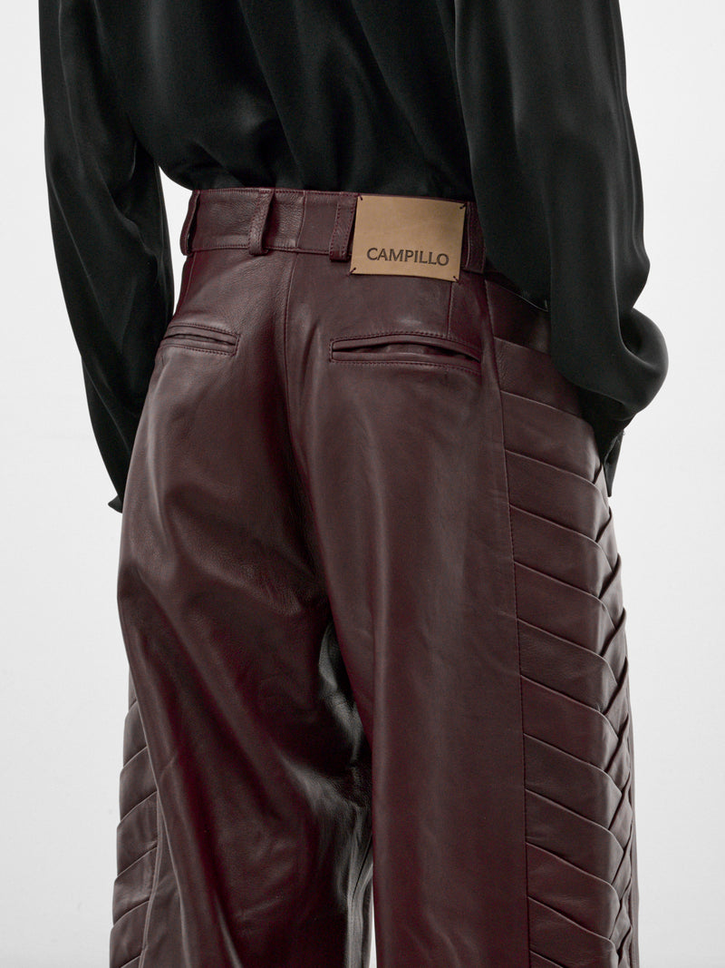 Encuentros Burgundy Leather Pants (ENCUENTROS-PANTS-BURGUNDY)