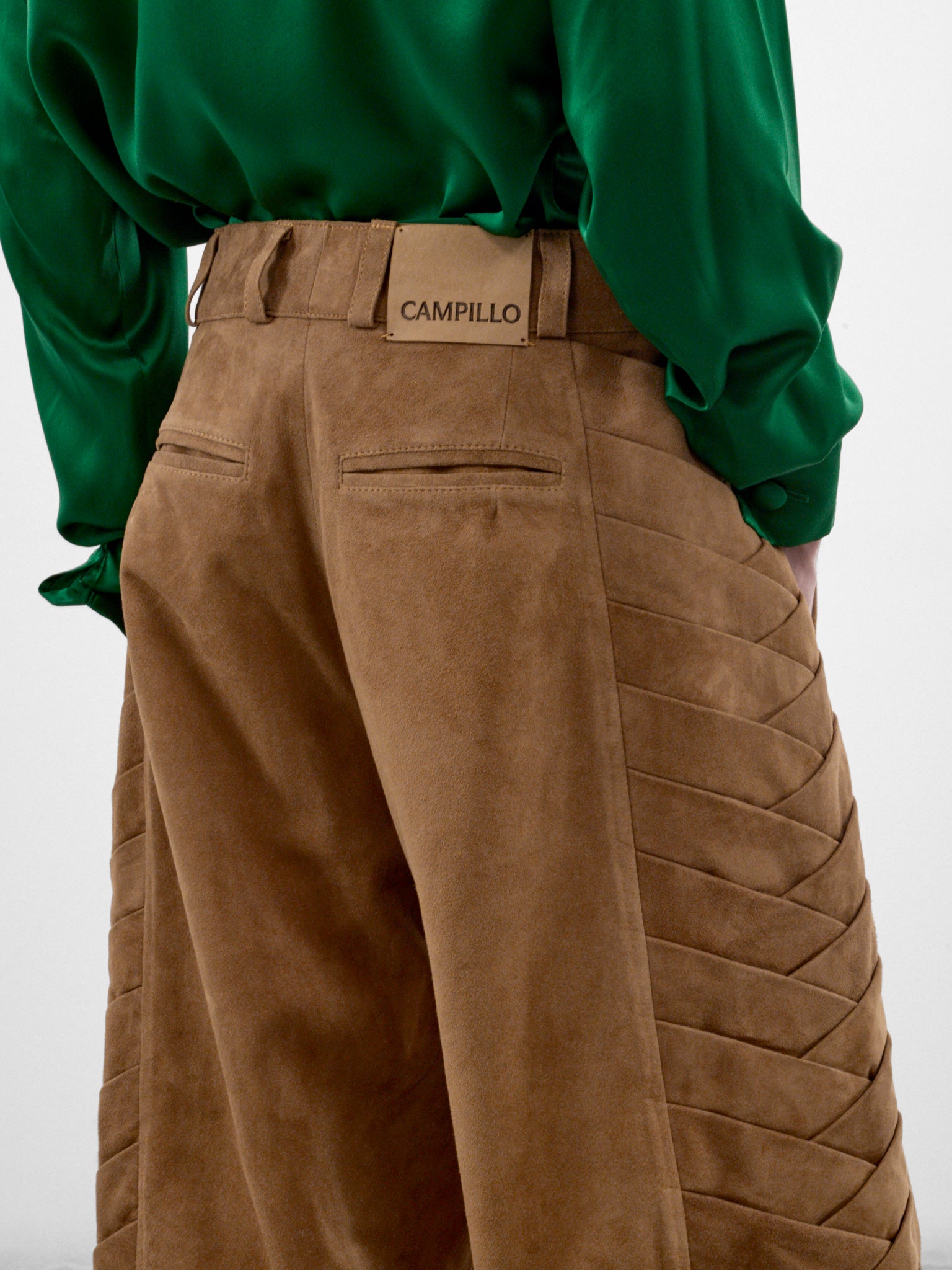 Encuentros Beige Suede Pants (ENCUENTROS-PANTS-SUEDE-BEIGE)