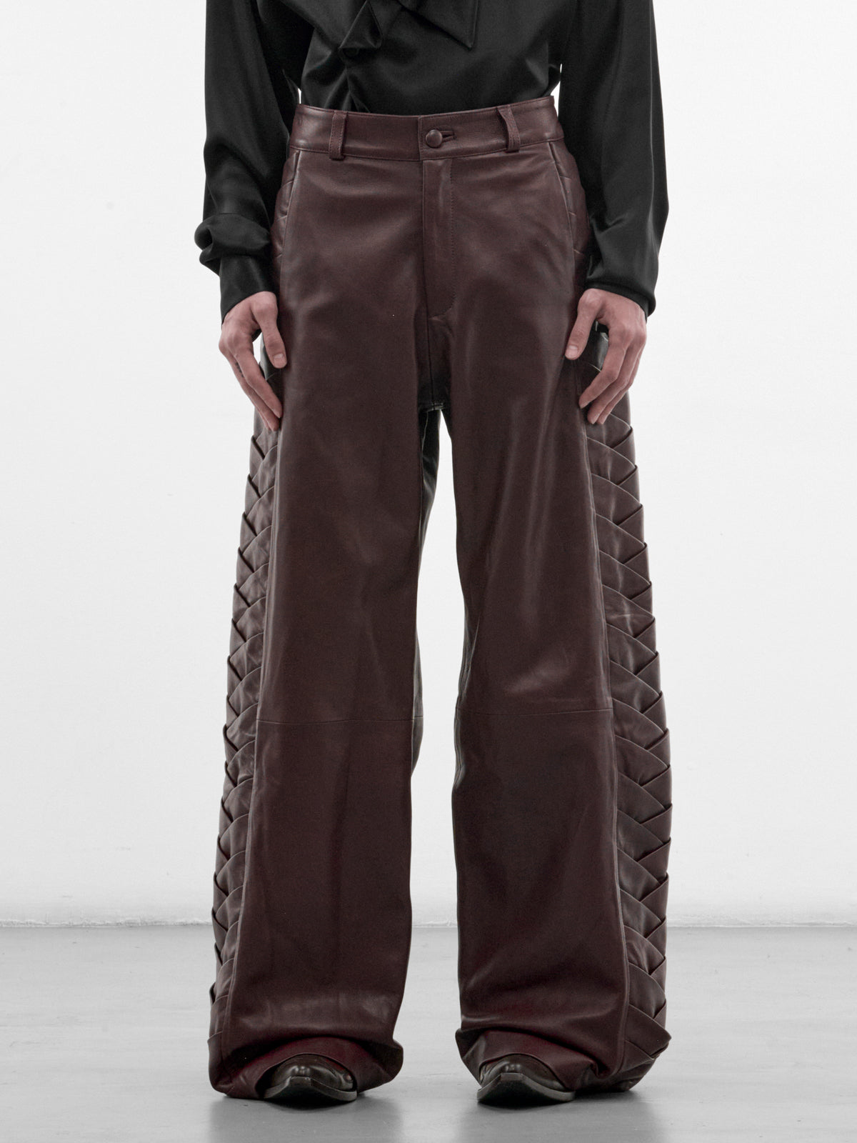 Encuentros Burgundy Leather Pants (ENCUENTROS-PANTS-BURGUNDY)