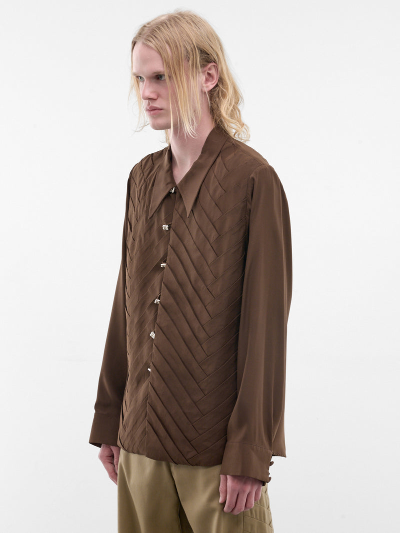 Brown Encuentros Interwoven Silk Shirt (ENCUENTROS-SHIRT-BROWN)