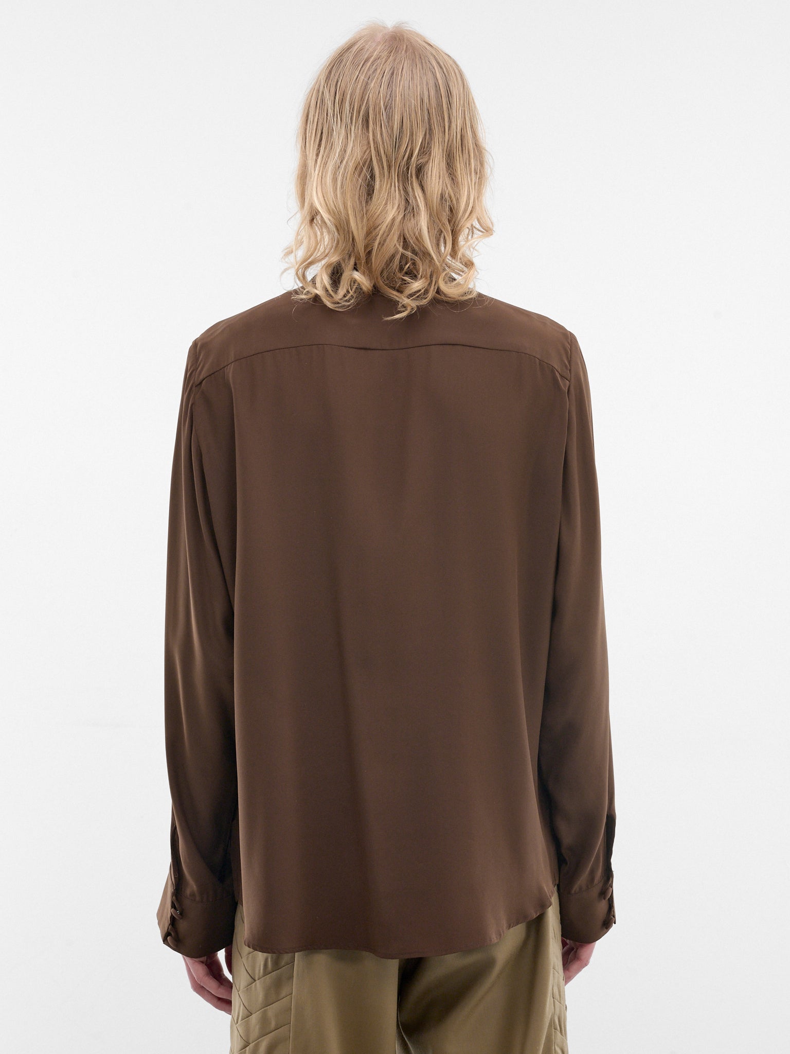 Brown Encuentros Interwoven Silk Shirt (ENCUENTROS-SHIRT-BROWN)