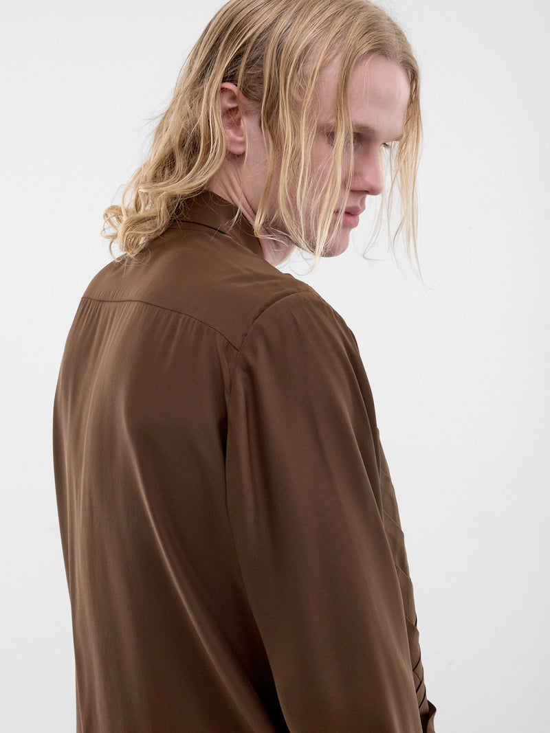 Brown Encuentros Interwoven Silk Shirt (ENCUENTROS-SHIRT-BROWN)