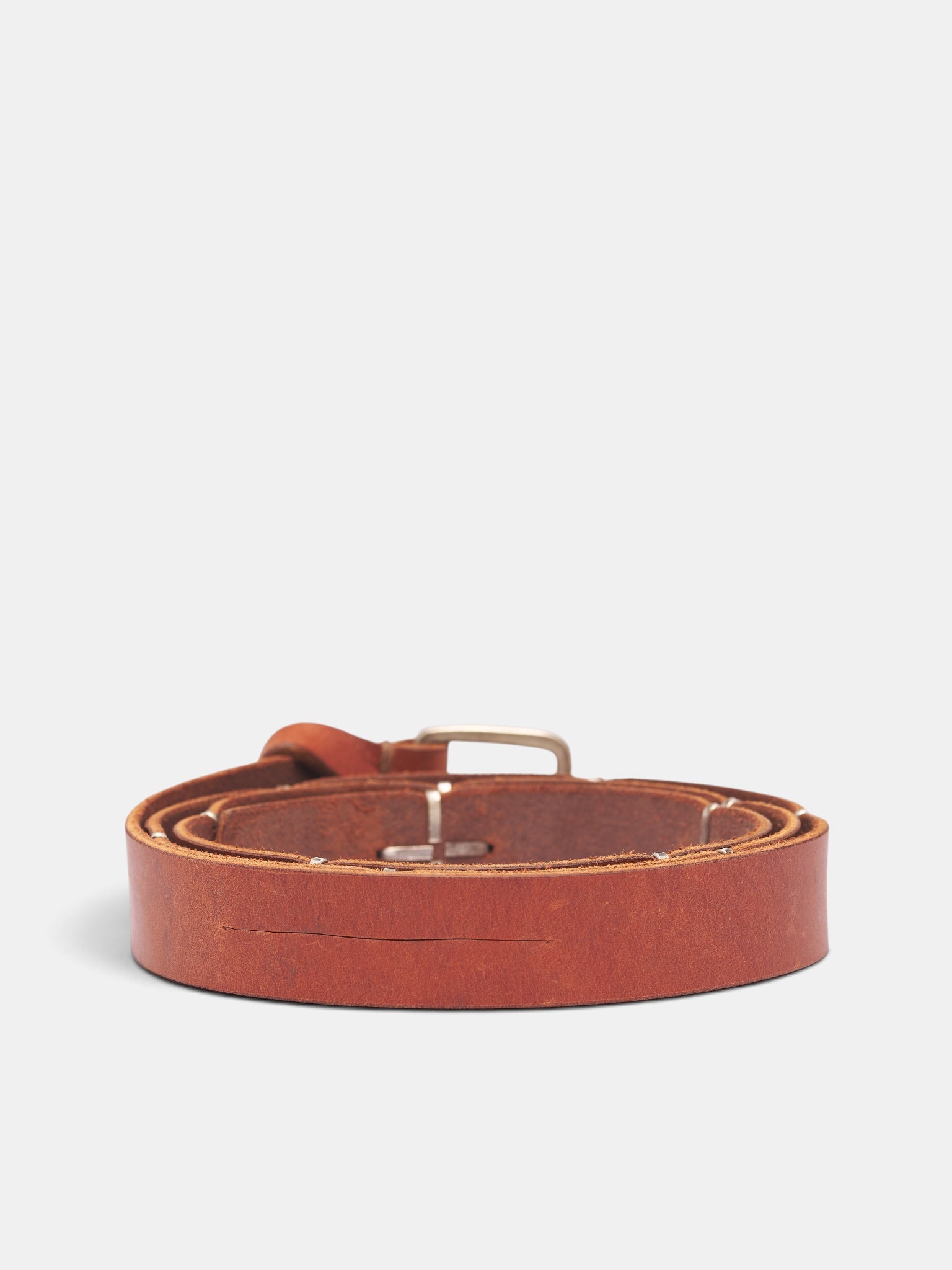 Rust Leather Silver Cross Belt (EQ21C-GR-3-0-RUST)