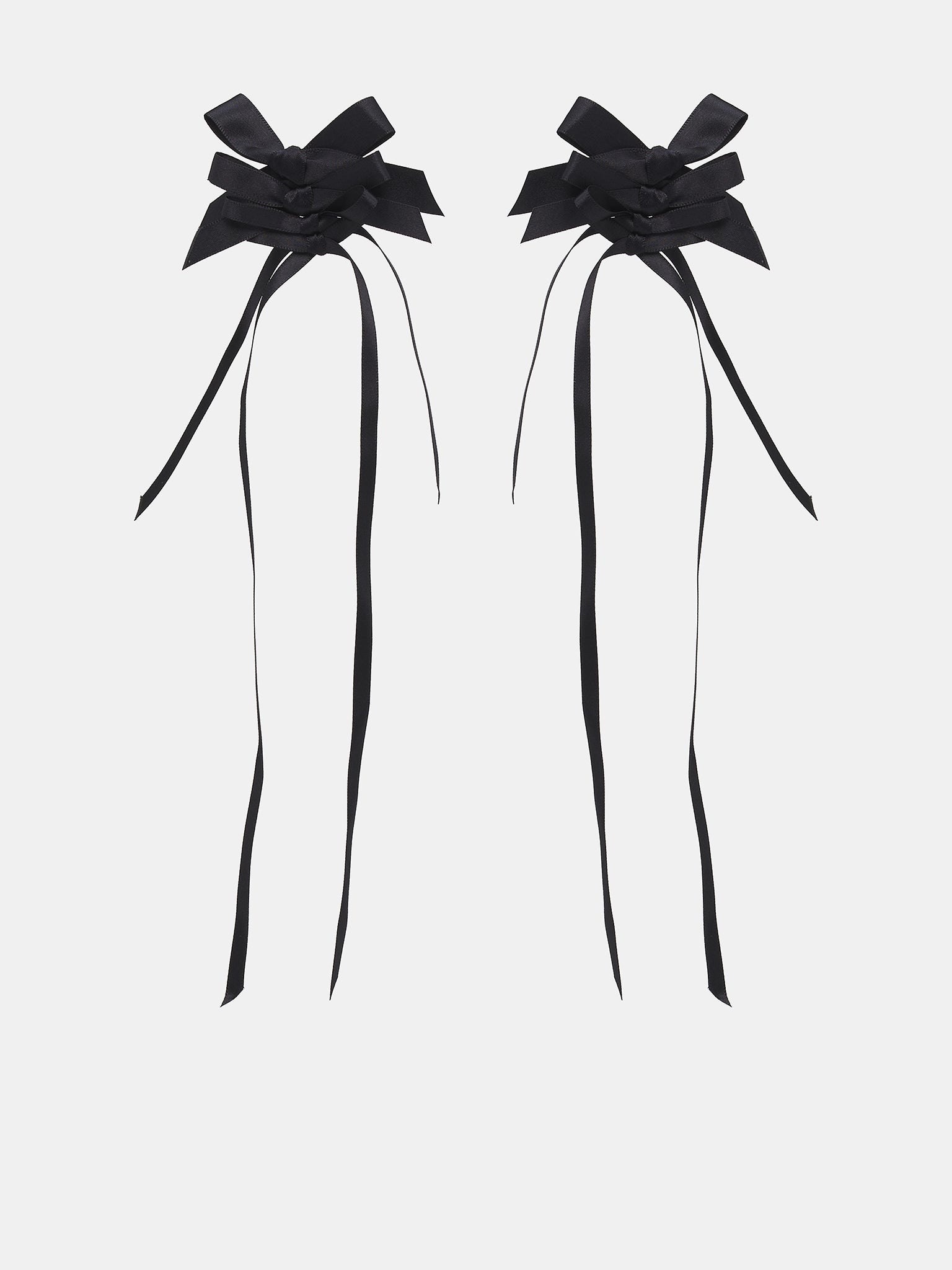 Rosette Bow Earrings (ERG425-0916-BLACK)