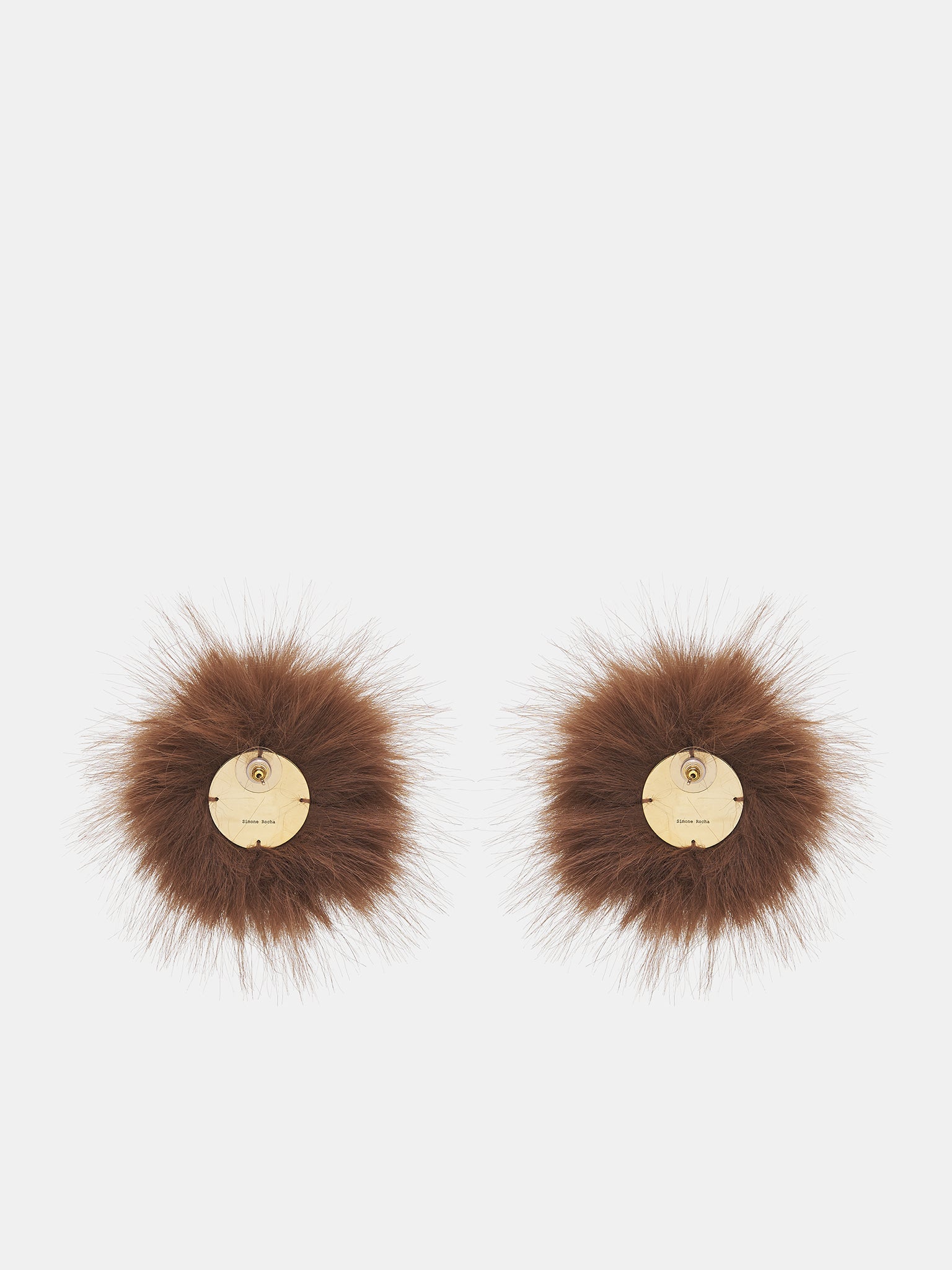 Crystal Flower Pom-Pom Earrings (ERG504-1090-CHOCOLATE-CRYSTAL)