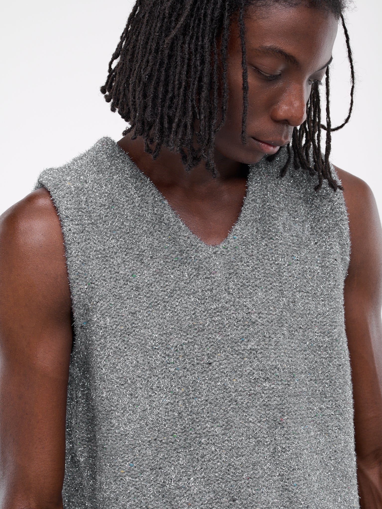 Metalized Knit Vest (ERL08N352-SILVER)