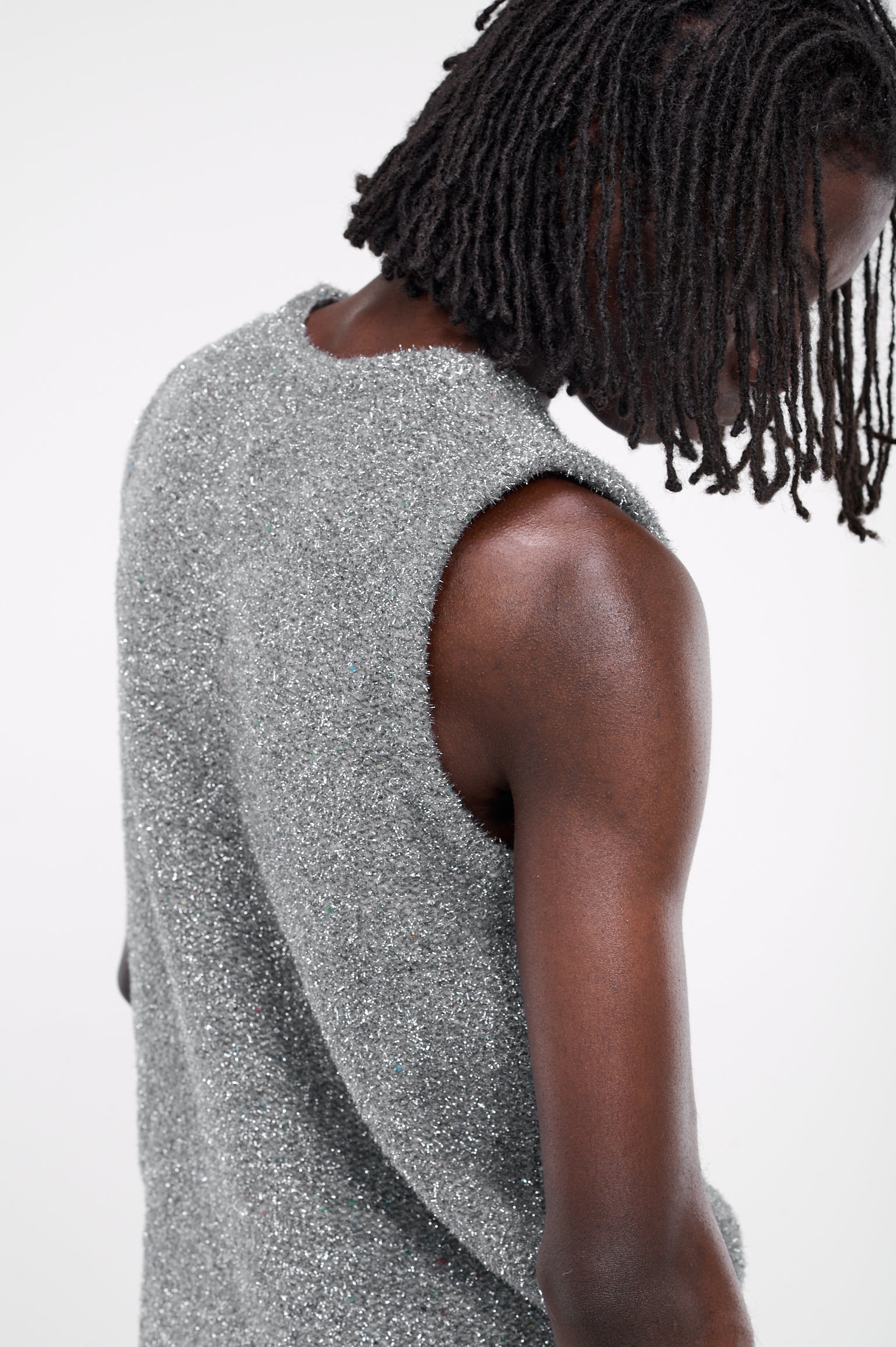 Metalized Knit Vest (ERL08N352-SILVER)