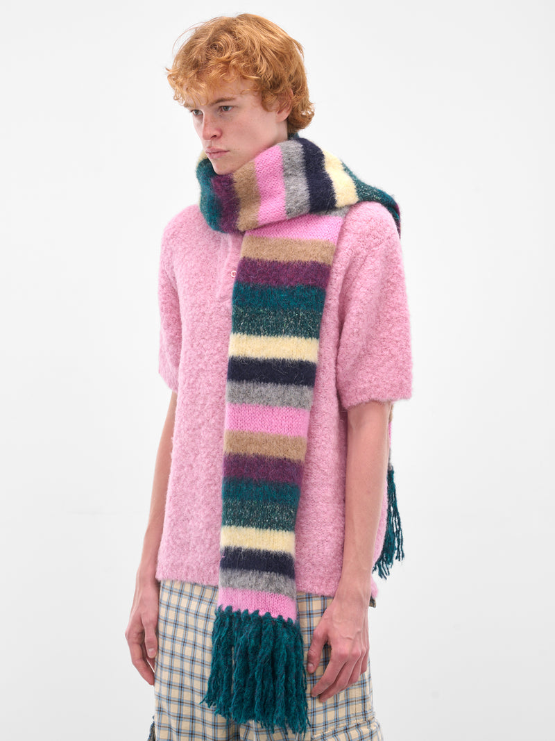 Multi-Color Striped Alpaca Scarf (ERL11K102-MULTI)