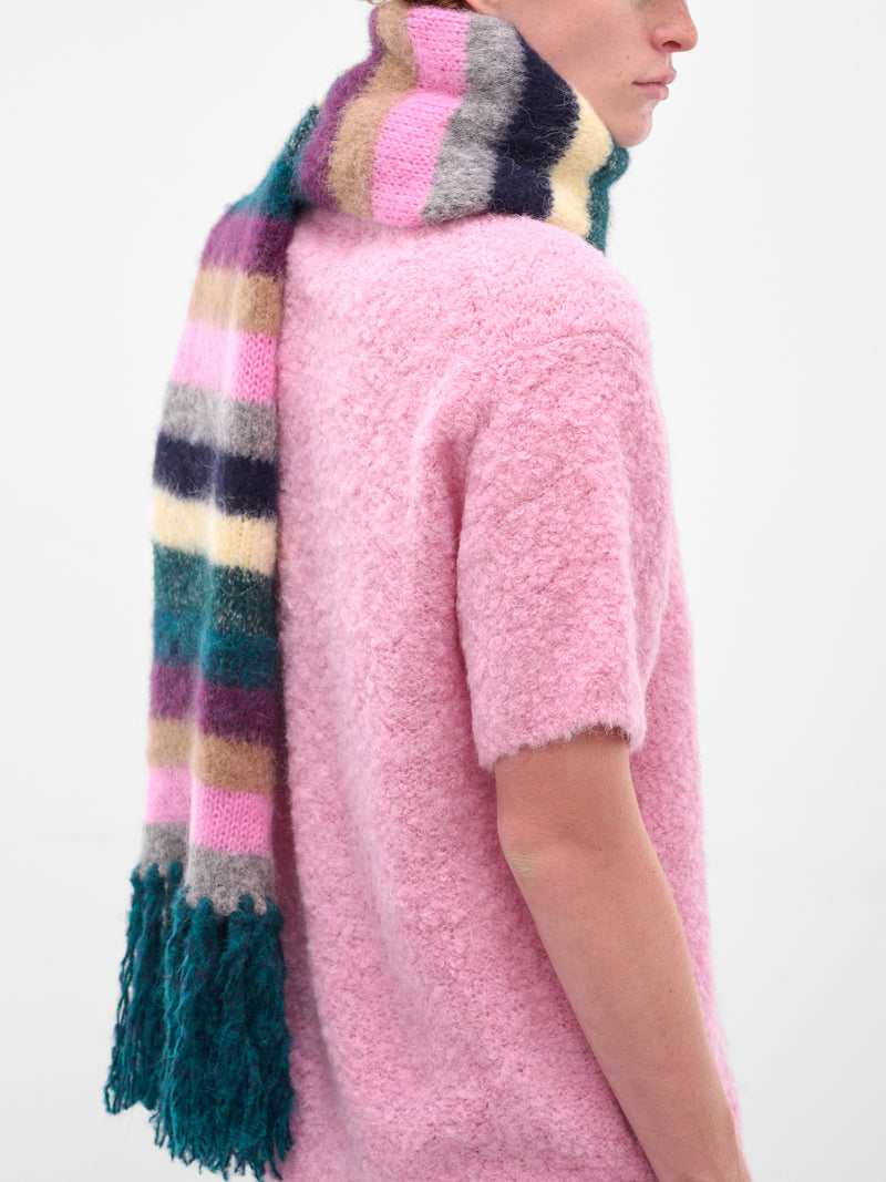 Multi-Color Striped Alpaca Scarf (ERL11K102-MULTI)