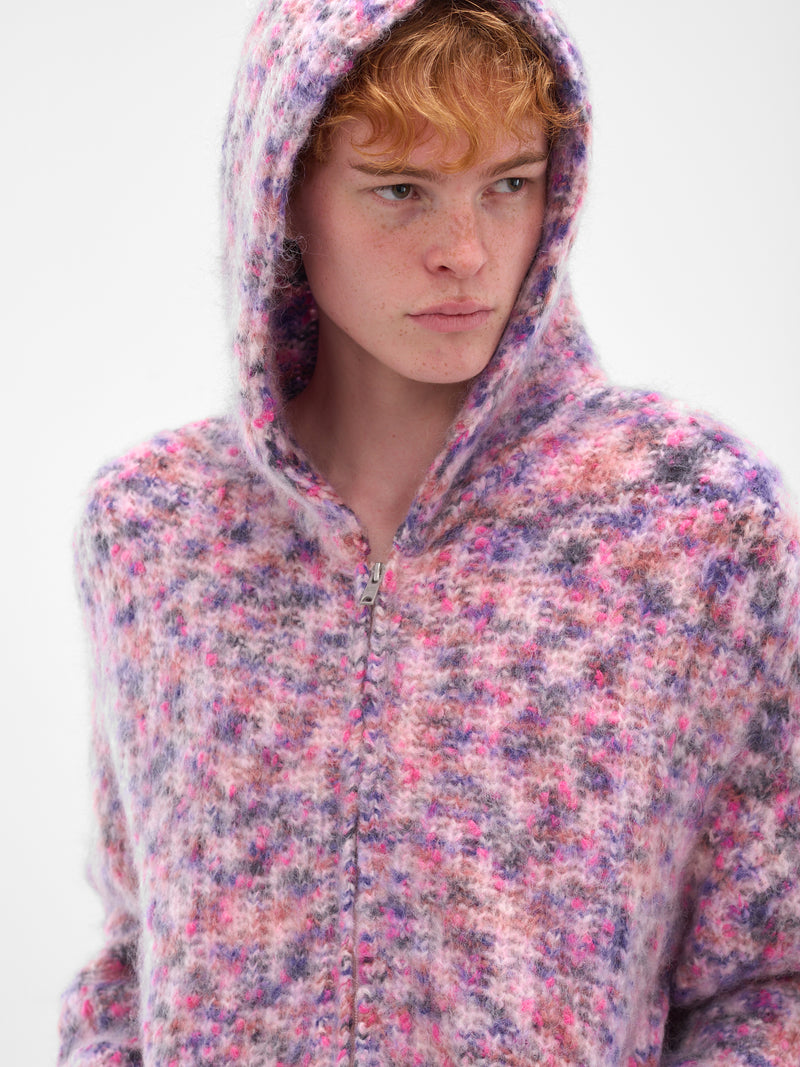 Pink Wool-Mohair Zip Hoodie (ERL11N001-PINK)