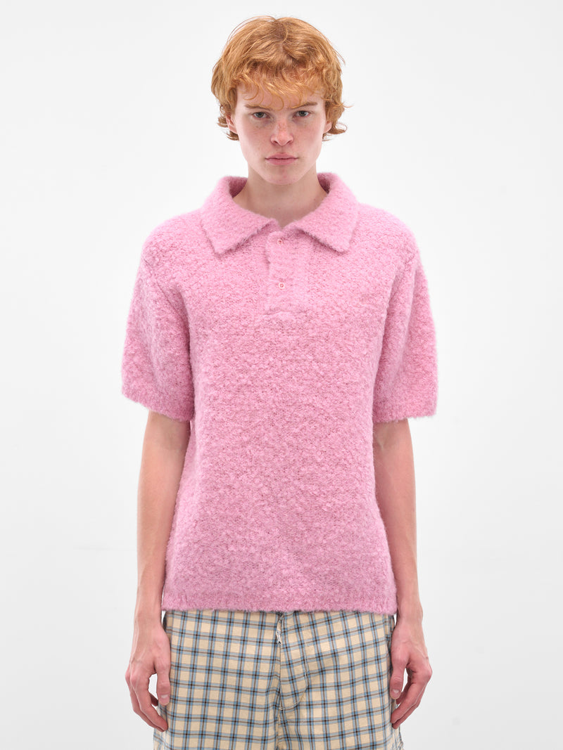 Pink Alpaca-Wool Knit Polo (ERL11N009-PINK)