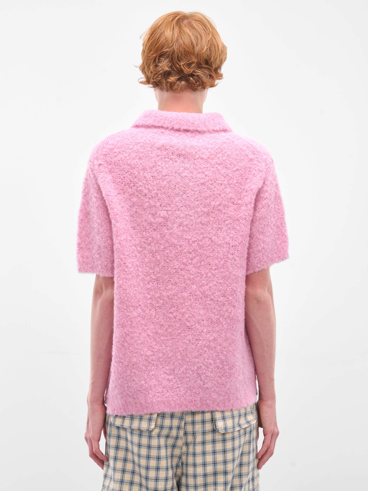 Pink Alpaca-Wool Knit Polo (ERL11N009-PINK)