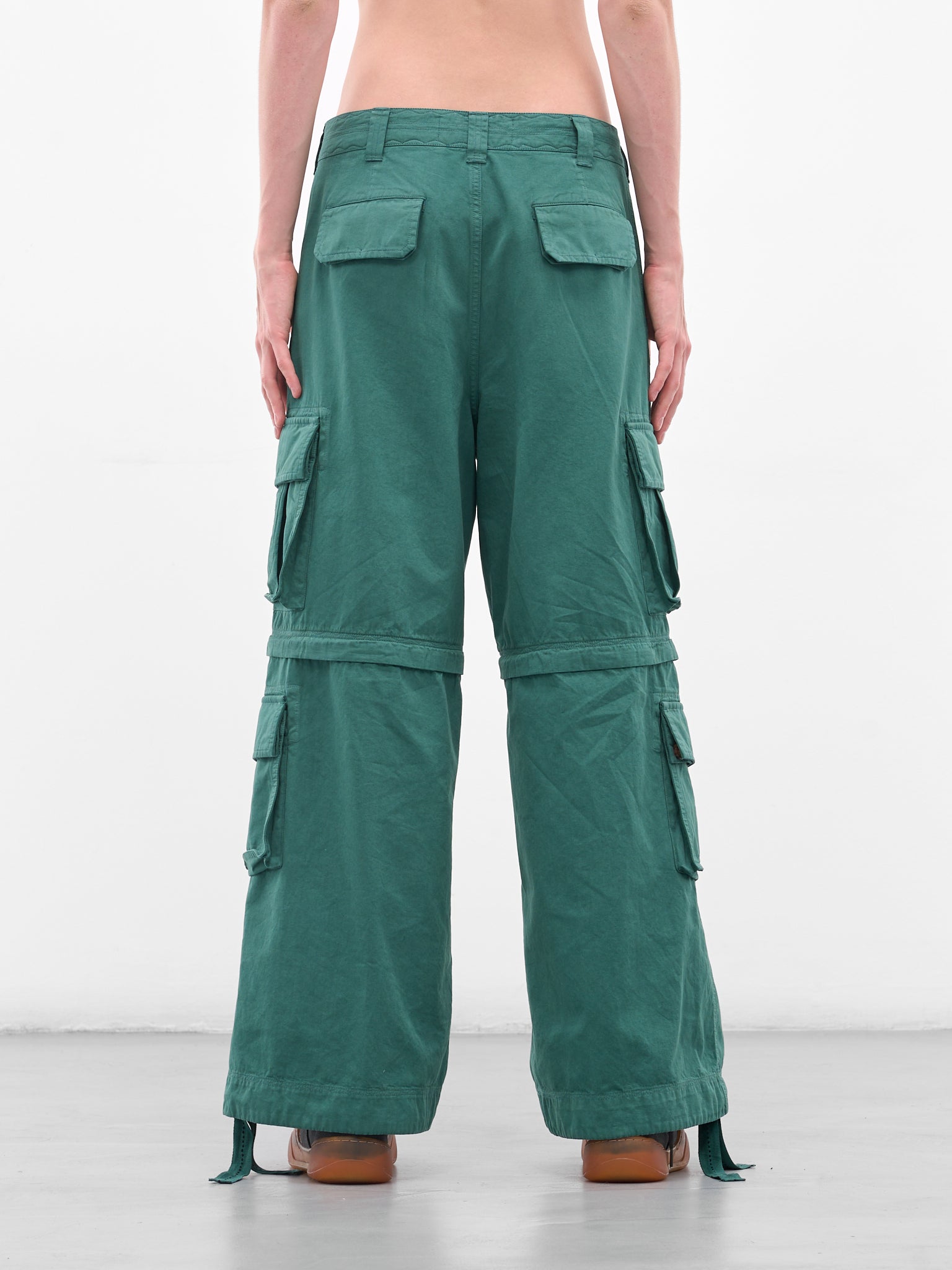 Green Zip Panel Cargo Pants (ERL11P006-GREEN)