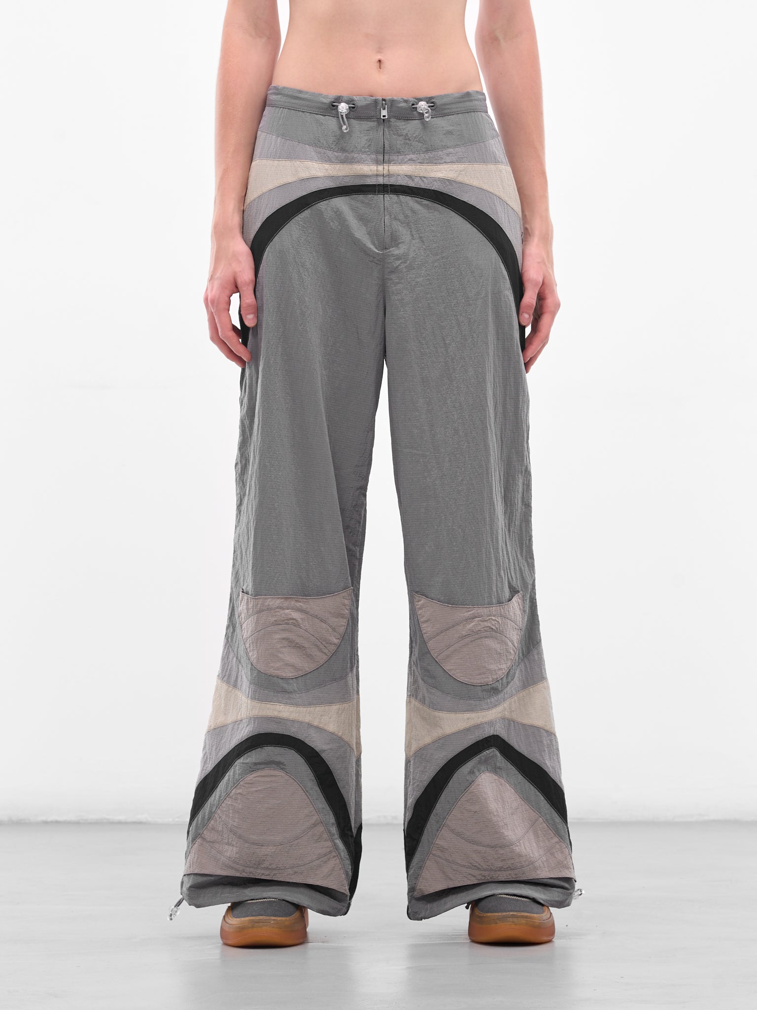 Gray Nylon Paneled Rave Pants (ERL11P027-GREY)