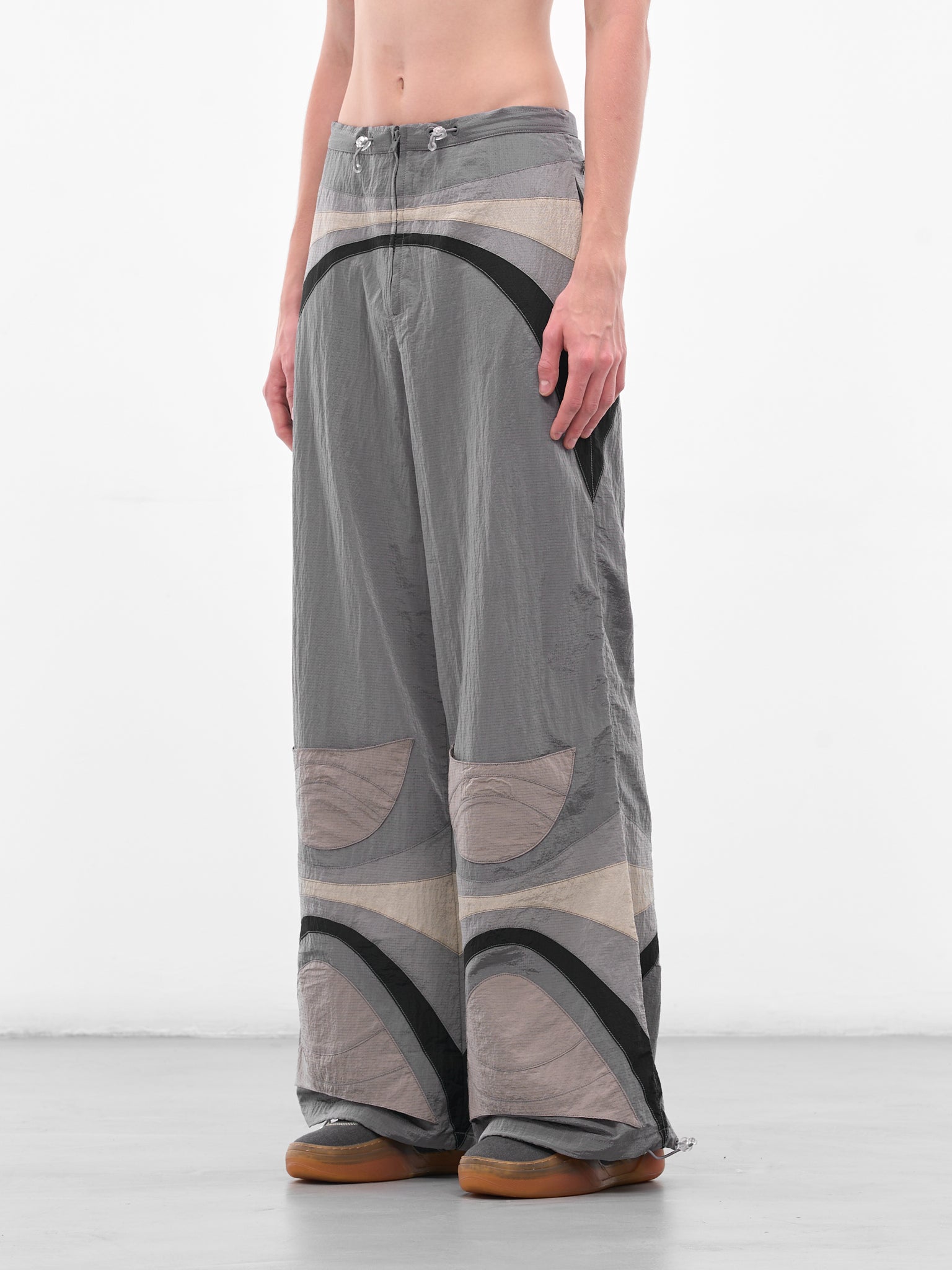 Gray Nylon Paneled Rave Pants (ERL11P027-GREY)