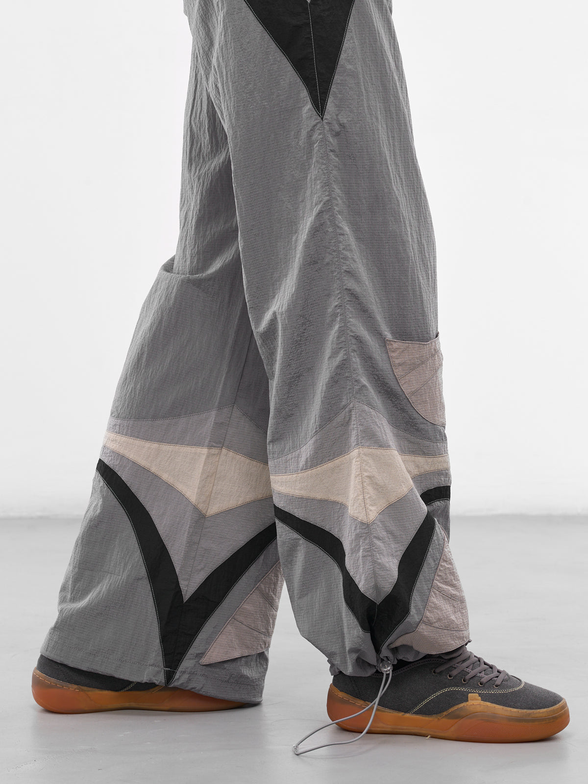 Gray Nylon Paneled Rave Pants (ERL11P027-GREY)