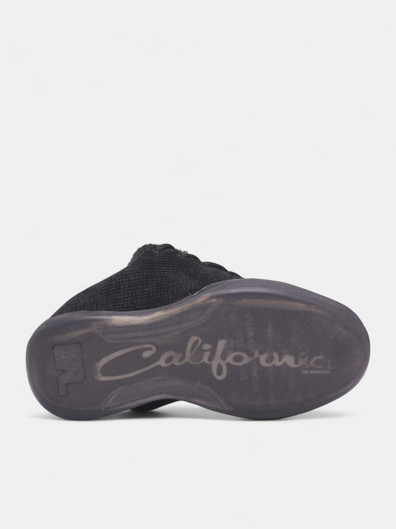 Black Corduroy Skater Vamp Sneakers (ERL11SH01-PIRATE-BLACK)