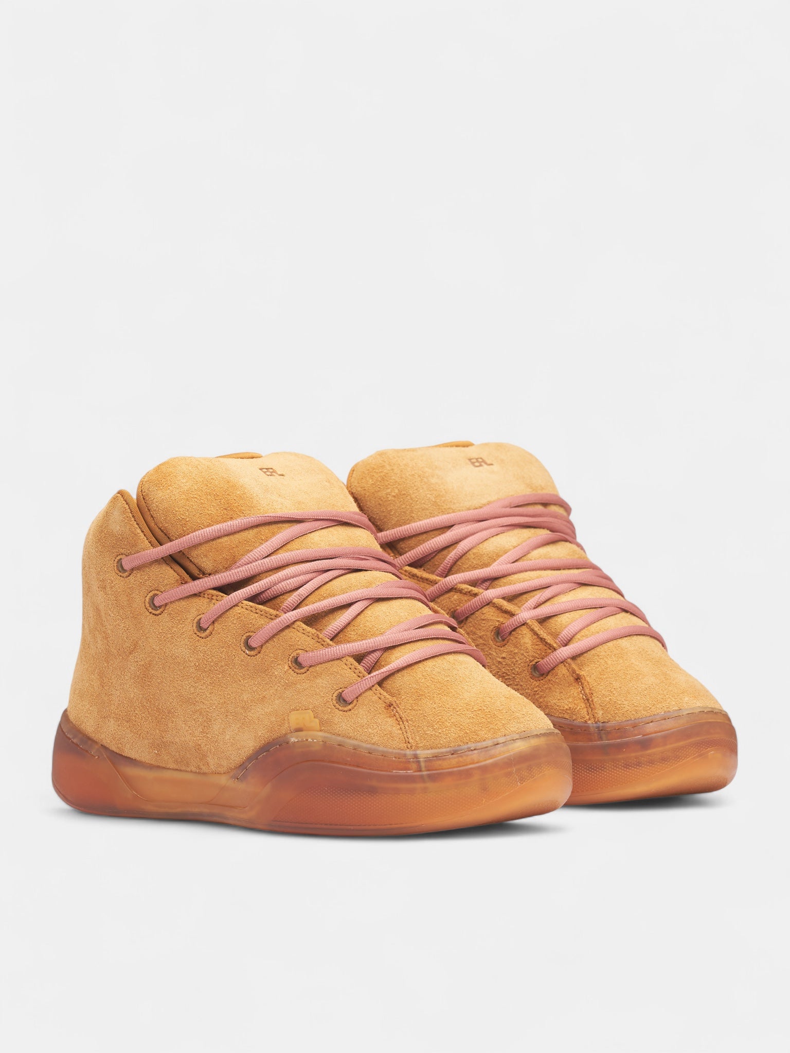 Orange Suede Mid Skater Sneakers (ERL11SH05-NATURAL)