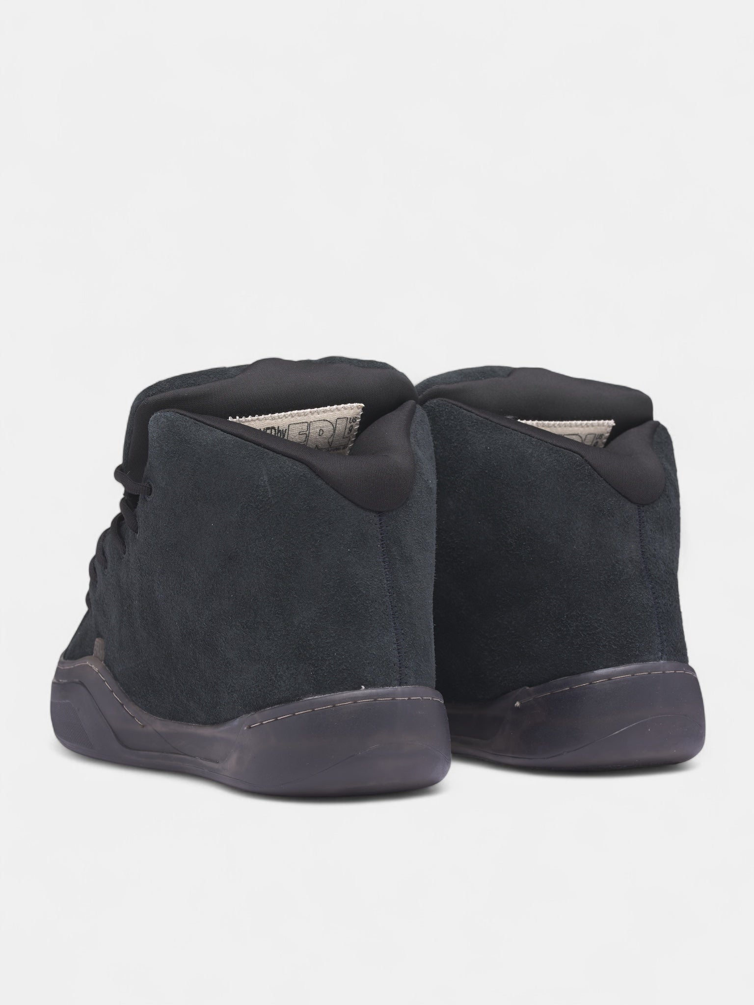 Black Suede Mid Skater Sneakers (ERL11SH05-PIRATE-BLACK)