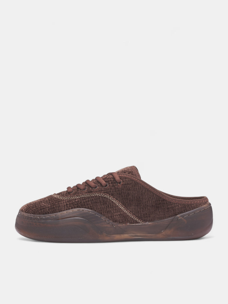 Brown Corduroy Skater Camino Sneakers (ERL11SH07-MUD)