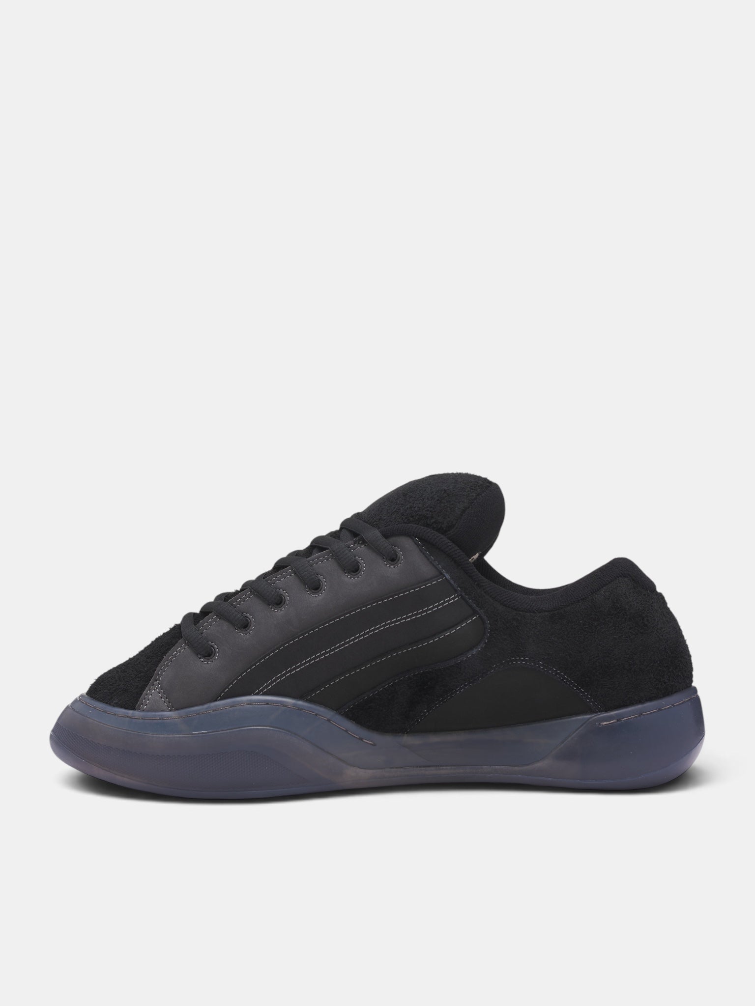 Black Quad Vamp Suede Sneakers (ERL13SH41-BLACK)