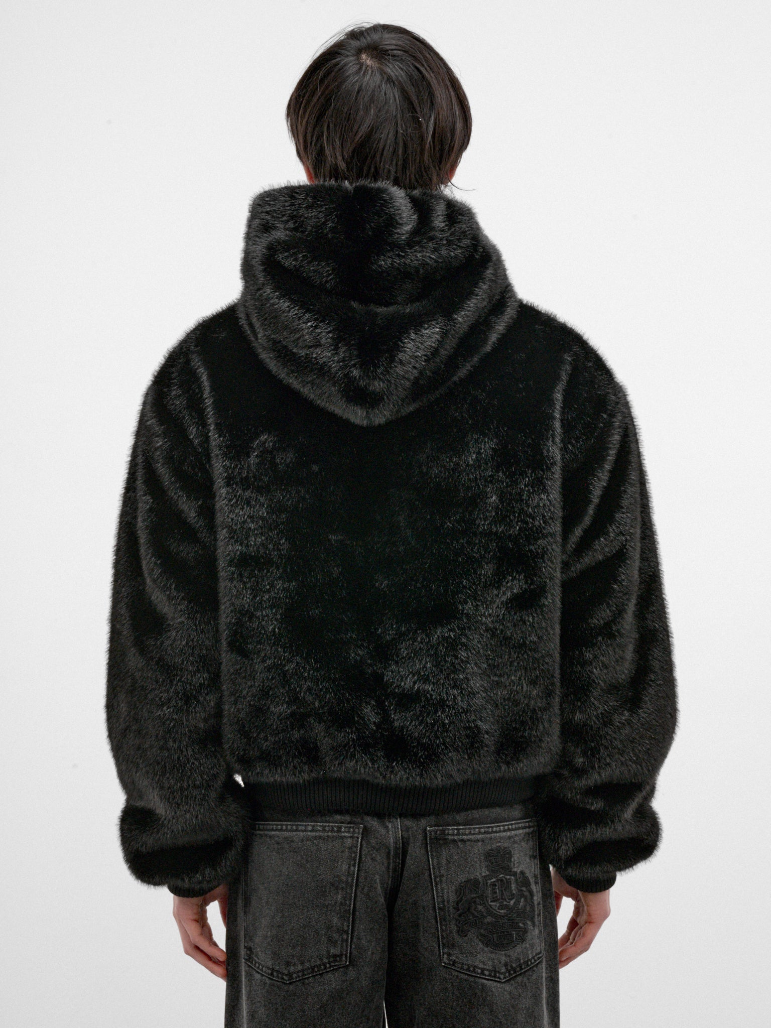 Black Faux Fur Reversible Jacket (ERL13J003-1-BLACK)