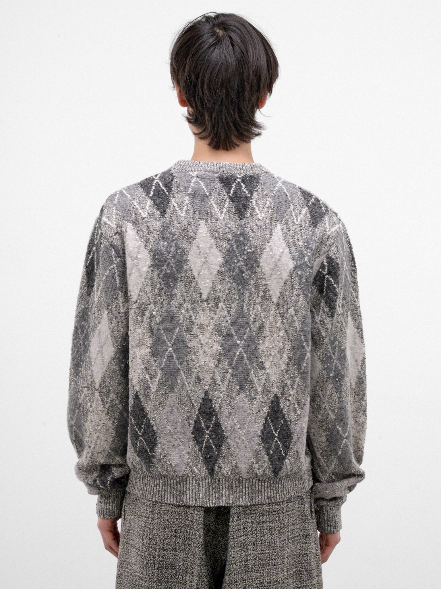 Gray Argyle Knit Sweater (ERL13N008-1-GREY)