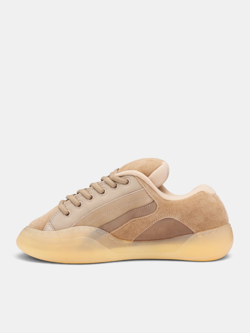Beige Quad Vamp Suede Sneakers (ERL13SH41-BEIGE)