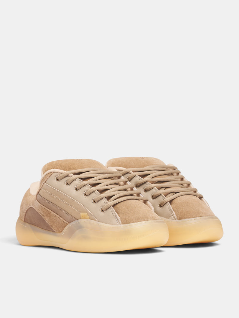 Beige Quad Vamp Suede Sneakers (ERL13SH41-BEIGE)