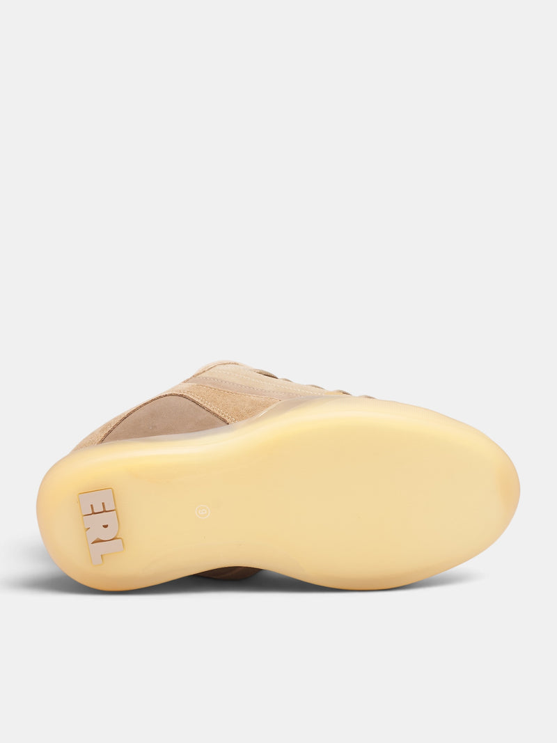 Beige Quad Vamp Suede Sneakers (ERL13SH41-BEIGE)