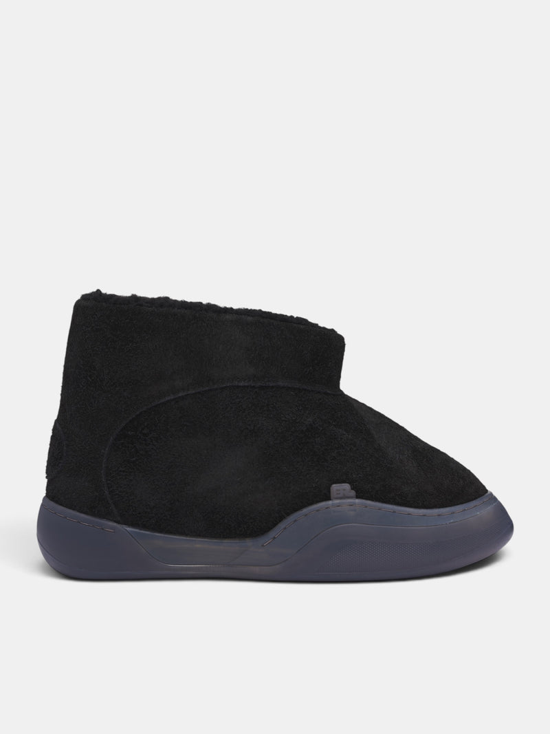 Black Suede Vamp Low Boots (ERL13SH42-BLACK)