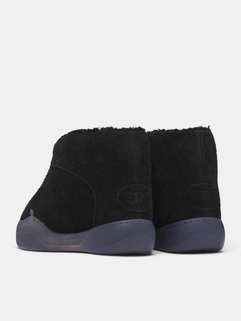 Black Suede Vamp Low Boots (ERL13SH42-BLACK)