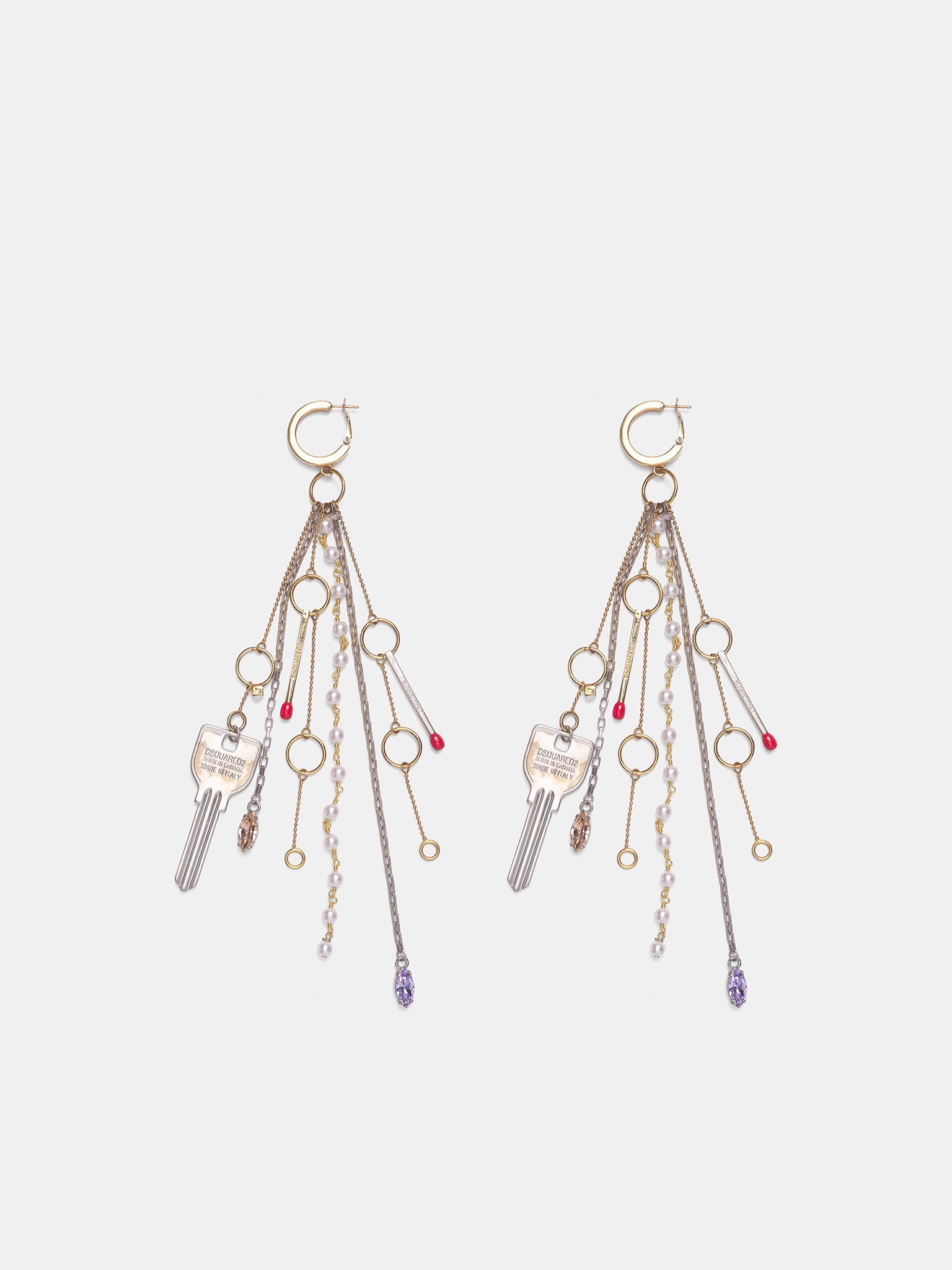 Gold Keychain Drop Earrings (ERW0270-F177-MIX)