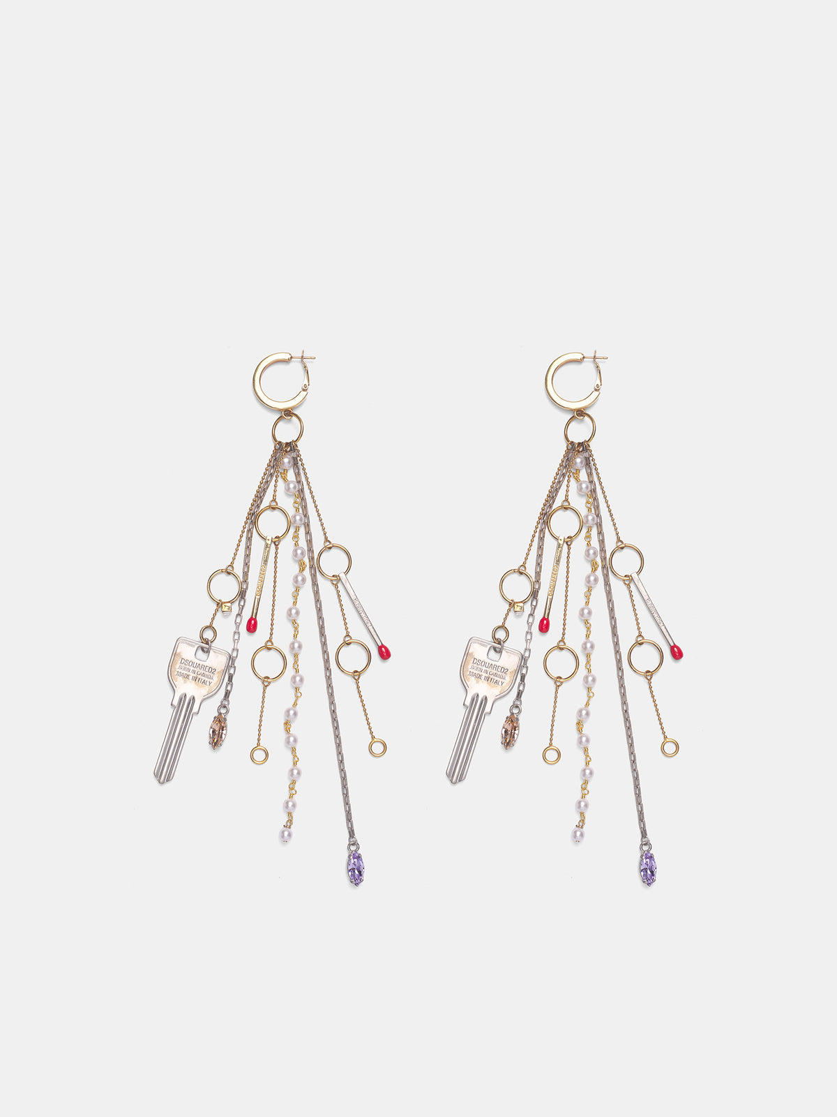 Gold Keychain Drop Earrings (ERW0270-F177-MIX)