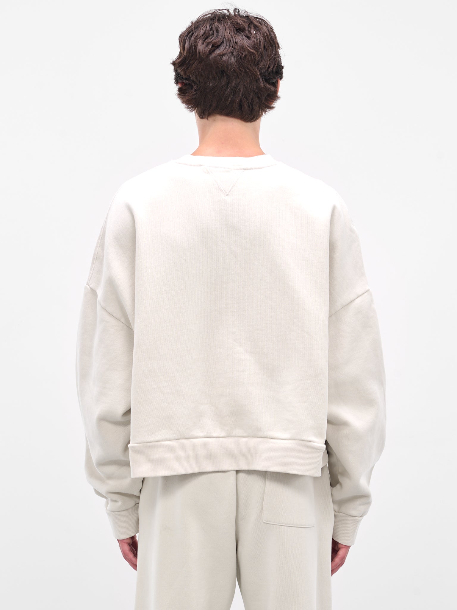 White Boxy Long Sleeve Crewneck (ES2126-RICE)