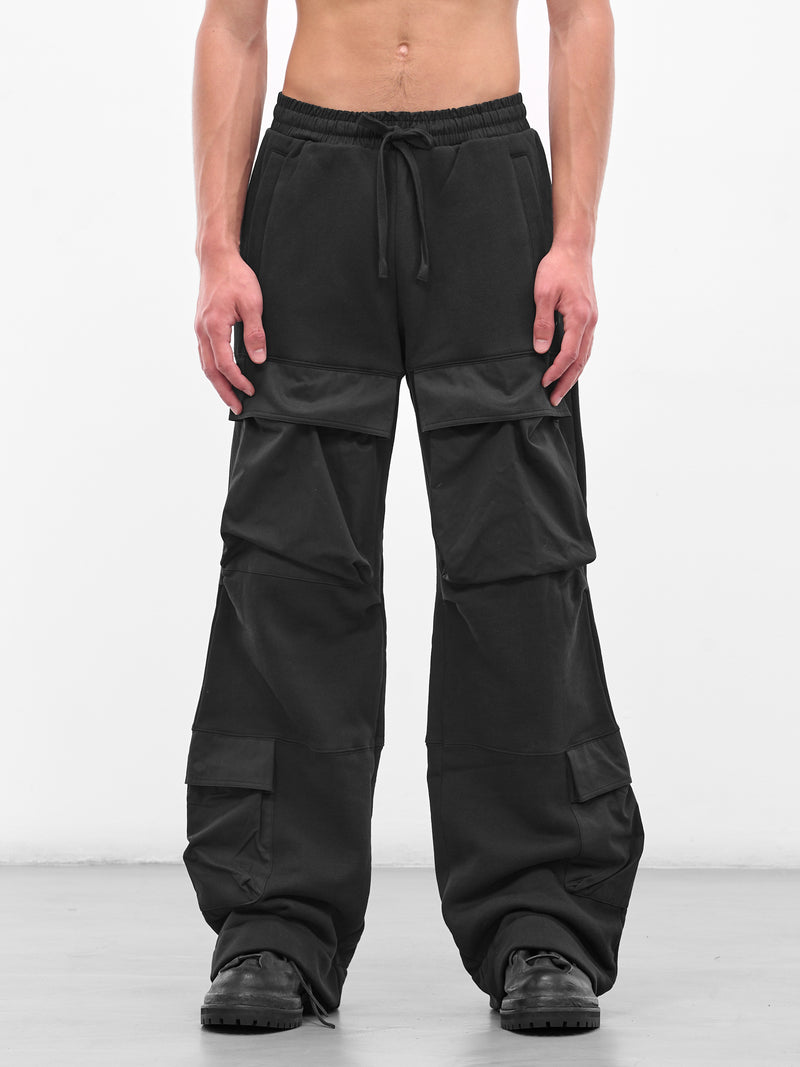 Black Wide Leg Utility Sweatpants (ES2341-SOOT)